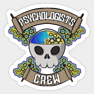 Psychologists crew Jolly Roger pirate flag Sticker